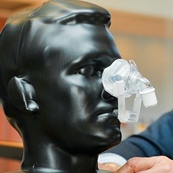 Model of patient with CPAP nose mask