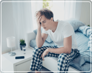 man exhausted because he can't sleep