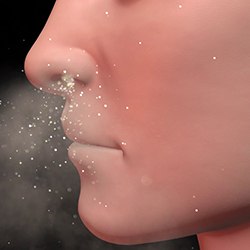 Illustration of person breathing through their nose
