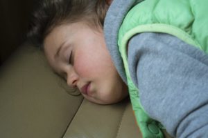 little girl sleeping face down