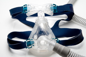 Close-up of a mask for a CPAP machine