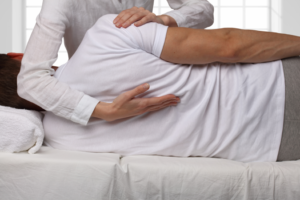 a patient receiving chiropractic care