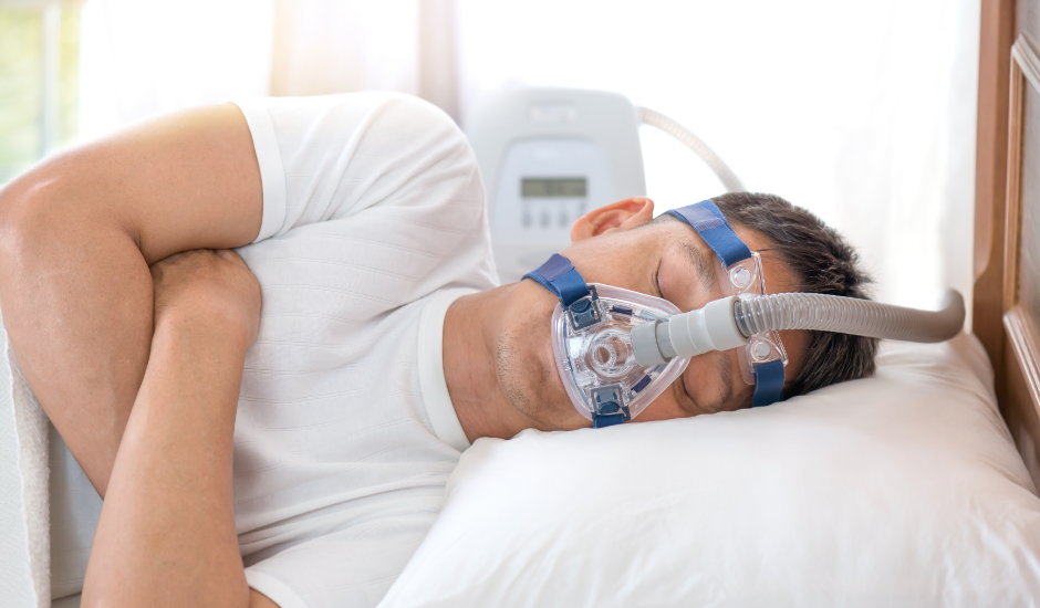 Man using CPAP